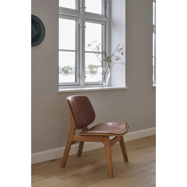 Pandora Armchair Upholstered Seat Soap Treated Oak/Calvados Leather