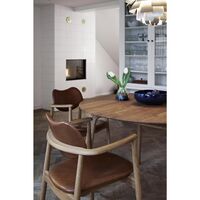 Salon Eetkamerstoel Gestoffeerd Geolied Eikenhout/Donkerbruin Leer