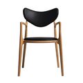 Geolied eiken / Zwart leer