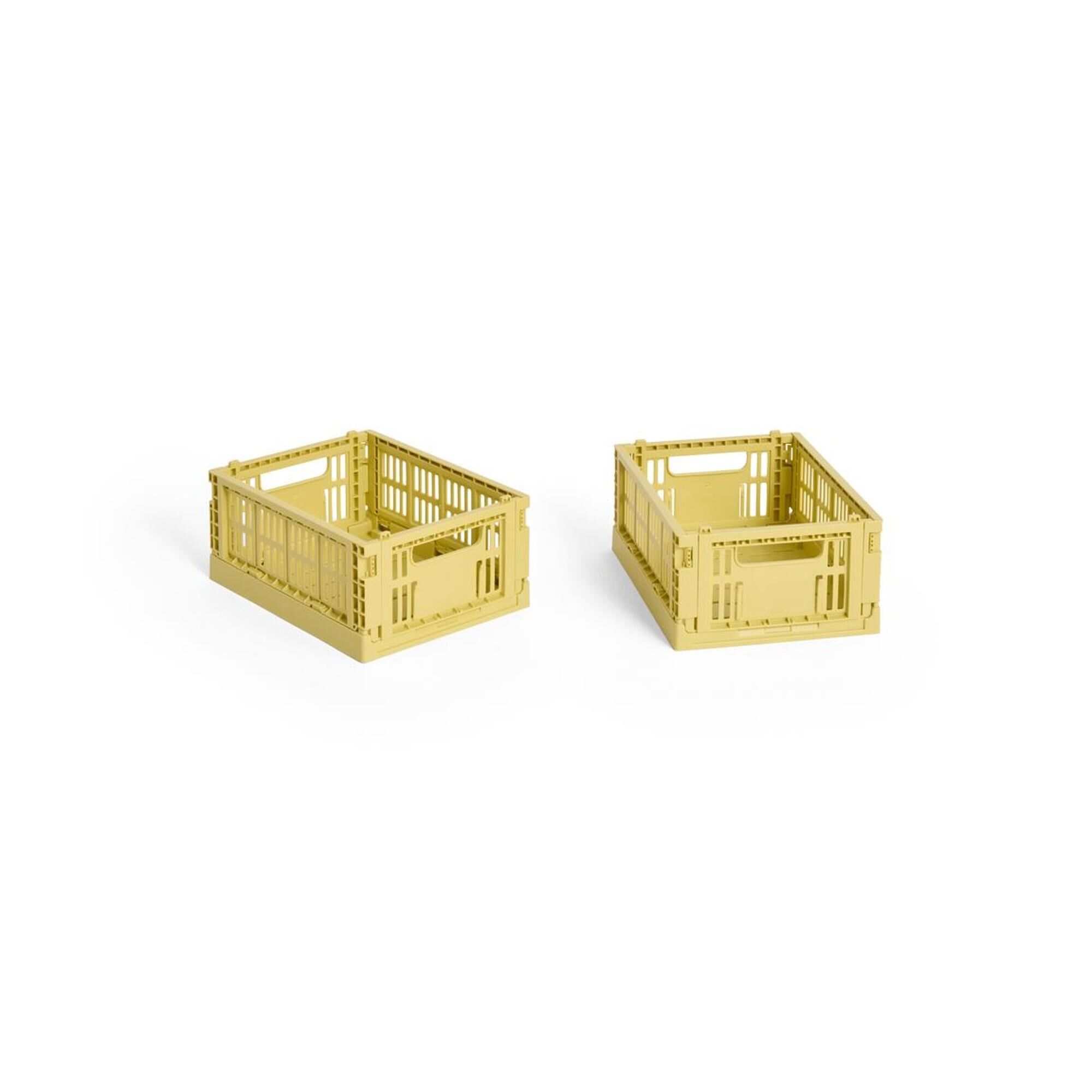 Lot de 2 mini boîtes de rangement Colour Crate, jaune poudré