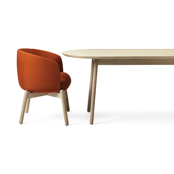 +Halle Nest Low Dining Table 160 White Pigmented Oak