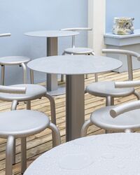 +Halle HEB 02 Garden Table Ø70xH73 Metallic Grey