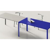 +Halle Grid Table 80x160 Black/ Light Gray
