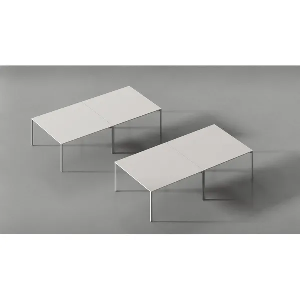 +Halle Grid Table 80x160 Light Gray