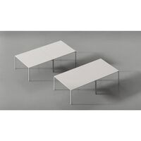 +Halle Grid Table 80x160 Light Gray