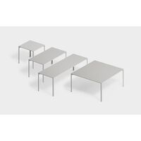 +Halle Grid Table 80x160 Light Gray