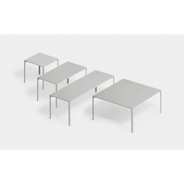 Mesa +Halle Grid 80x160 Algodón Blanco/ Azul Zinc