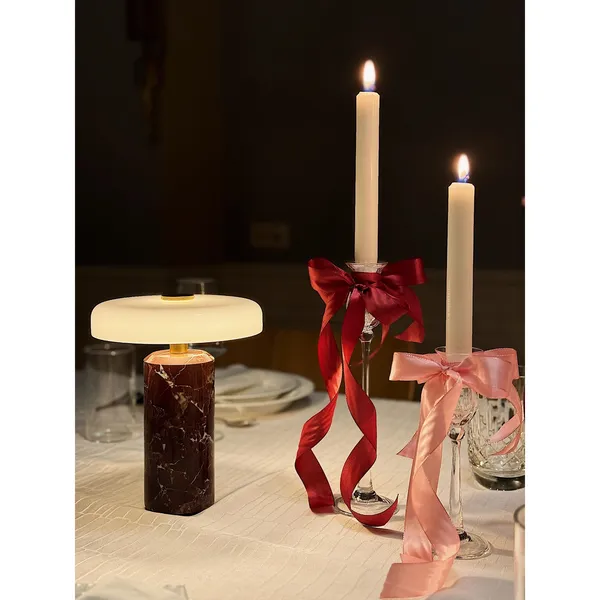 Trip No. 2 Portable Lamp Silver Marble/Rose