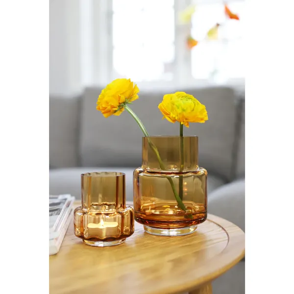 Hurricane No. 53 Vase/Candlestick Amber