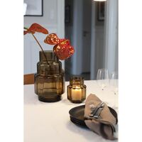 Hurricane Reflections Vase/Candlestick Smoked Gray