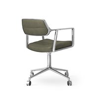 453 Svingstol med Hjul i Aluminium/Bosco Grønn Skinn