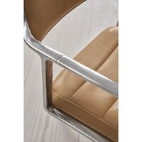 453 Swivel Swivel Chair With Floor Glides Aluminum/Camel/Leather
