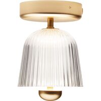 Asteea Loftlampe Satin Messing/Riflet Klar