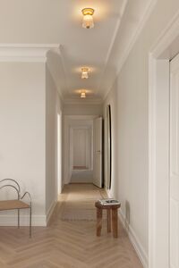Asteea Loftlampe Satin Messing/Riflet Klar