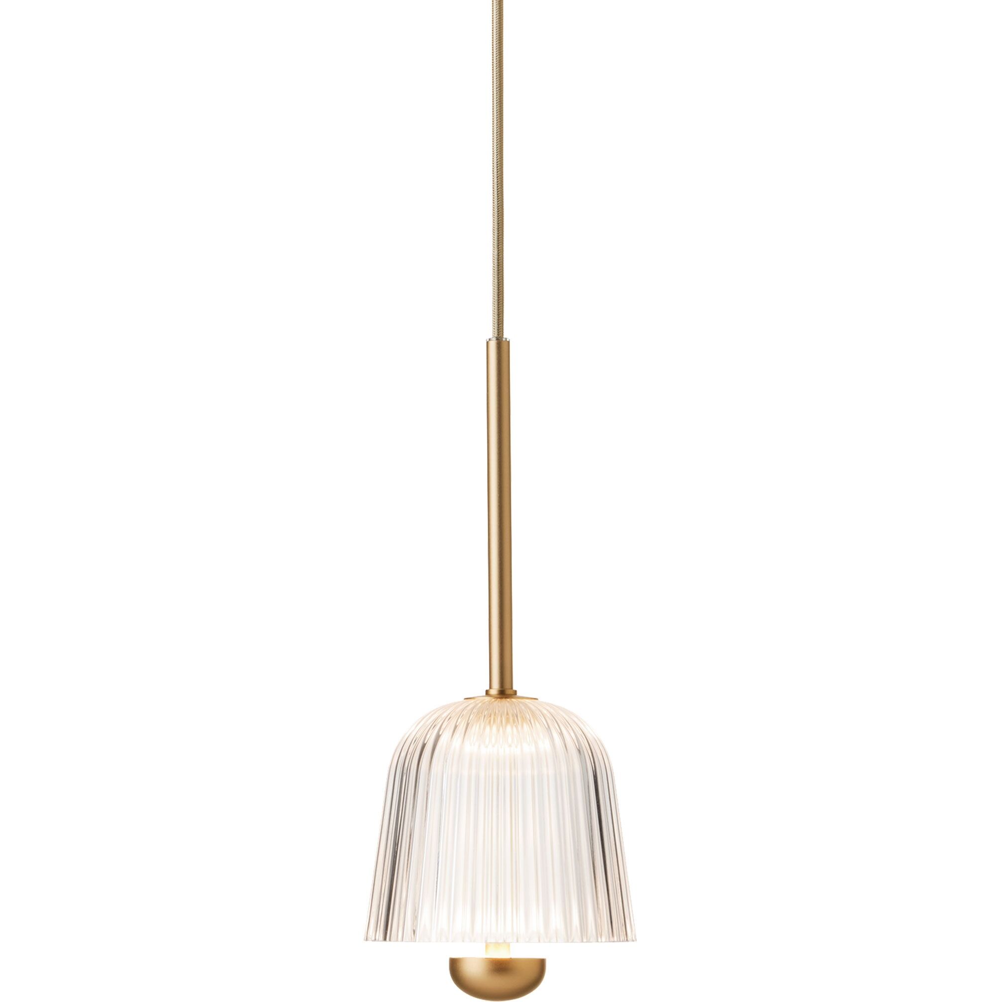 Suspension Asteea 1 en Laiton Satin/cannelure Transparent