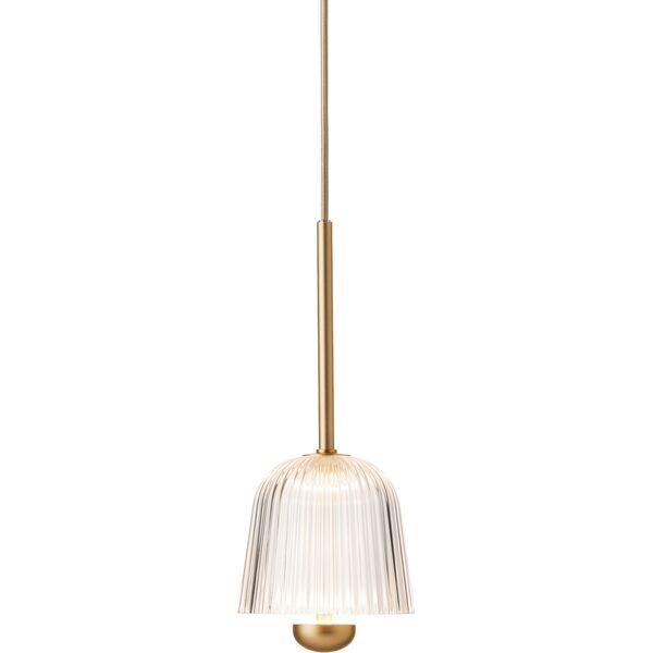 Asteea 1 Lampa Wisząca Satyna Mosiężny/ Przezroczysty Przezroczysty