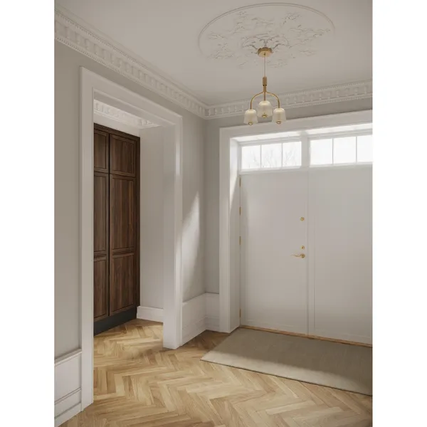 Asteea 3 Pendel Satin Messing/Riflet Klar