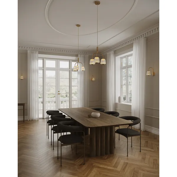 Asteea 3 Pendel Satin Messing/Riflet Klar