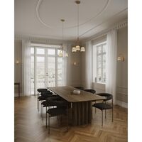 Asteea 3 Pendel Satin Messing/Riflet Klar