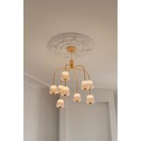 Asteea 9 Kronleuchter, Messing Satin/Klar