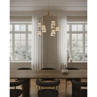 Asteea 9 Kronleuchter, Messing Satin/Klar