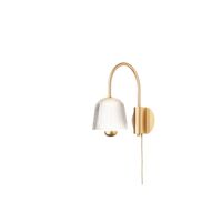Asteea Wandlamp, Satijn Messing/ Geribbeld, Helder