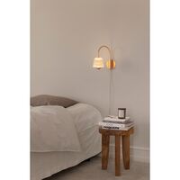 Asteea Wandlamp, Satijn Messing/ Geribbeld, Helder