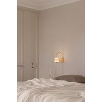 Asteea Wandlamp, Satijn Messing/ Geribbeld, Helder
