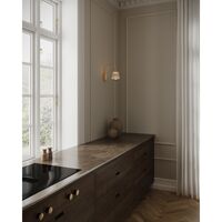 Asteea Wandlamp, Satijn Messing/ Geribbeld, Helder