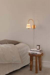 Asteea Væglampe Satin Messing/Riflet Klar