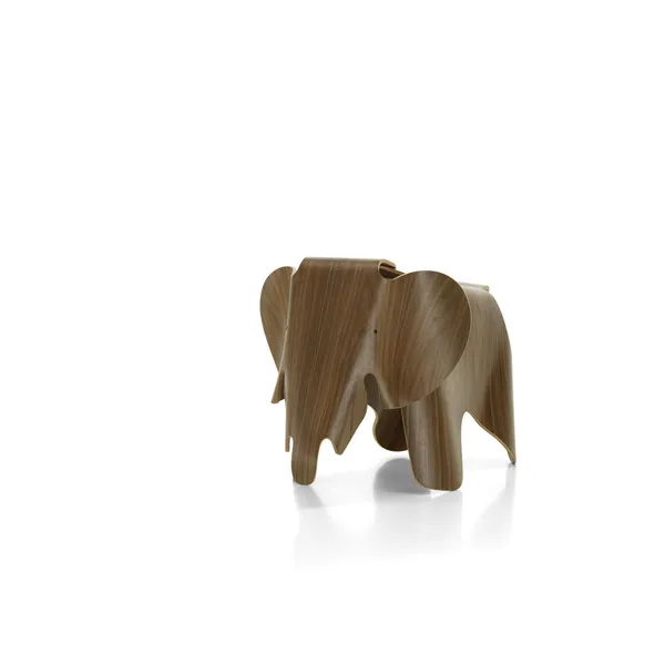 Eames Elephant Stool Clear Lacquered Walnut