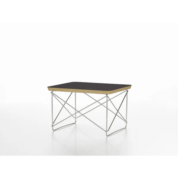 Occasional Table LTR Bedside Table/Side Table Black Laminate/Stainless Steel