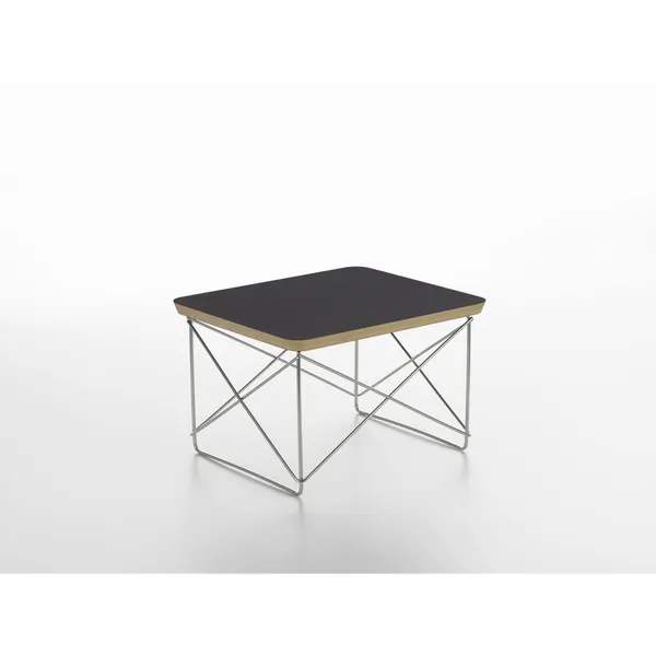 Occasional Table LTR Bedside Table/Side Table Black Laminate/Stainless Steel