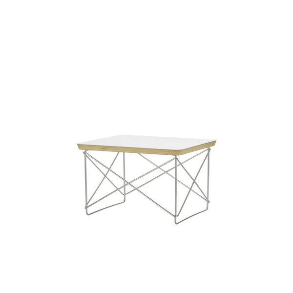 Occasional Table LTR Bedside Table/Side Table White Laminate/Stainless Steel