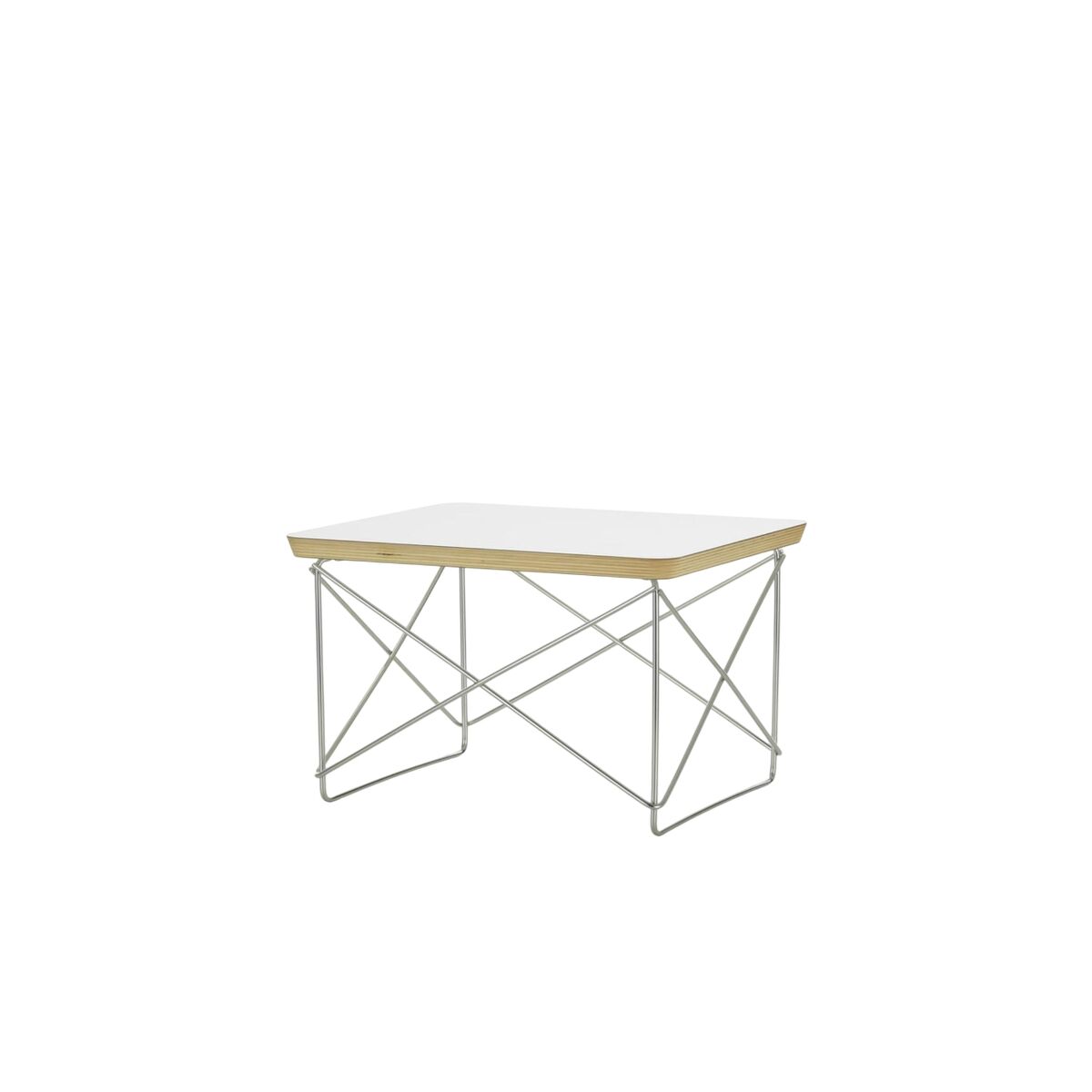 Occasional Table LTR Bedside Table/Side Table White Laminate/Stainless Steel