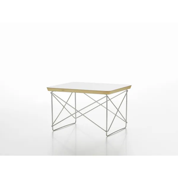 Occasional Table LTR Bedside Table/Side Table White Laminate/Stainless Steel