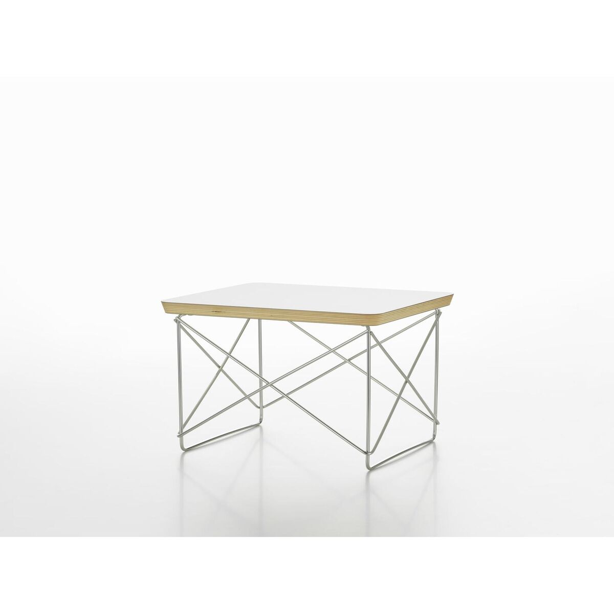 Occasional Table LTR Bedside Table/Side Table White Laminate/Stainless Steel