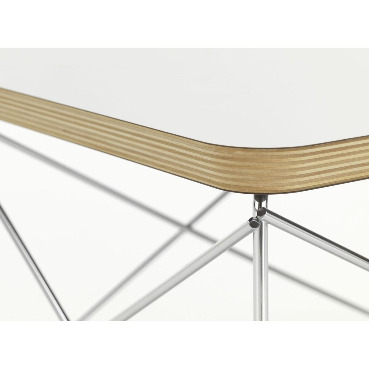 Occasional Table LTR Bedside Table/Side Table White Laminate/Stainless Steel
