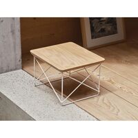 Table de chevet/table d'appoint Occasional Table LTR Châtaignier naturel/Acier inoxydable