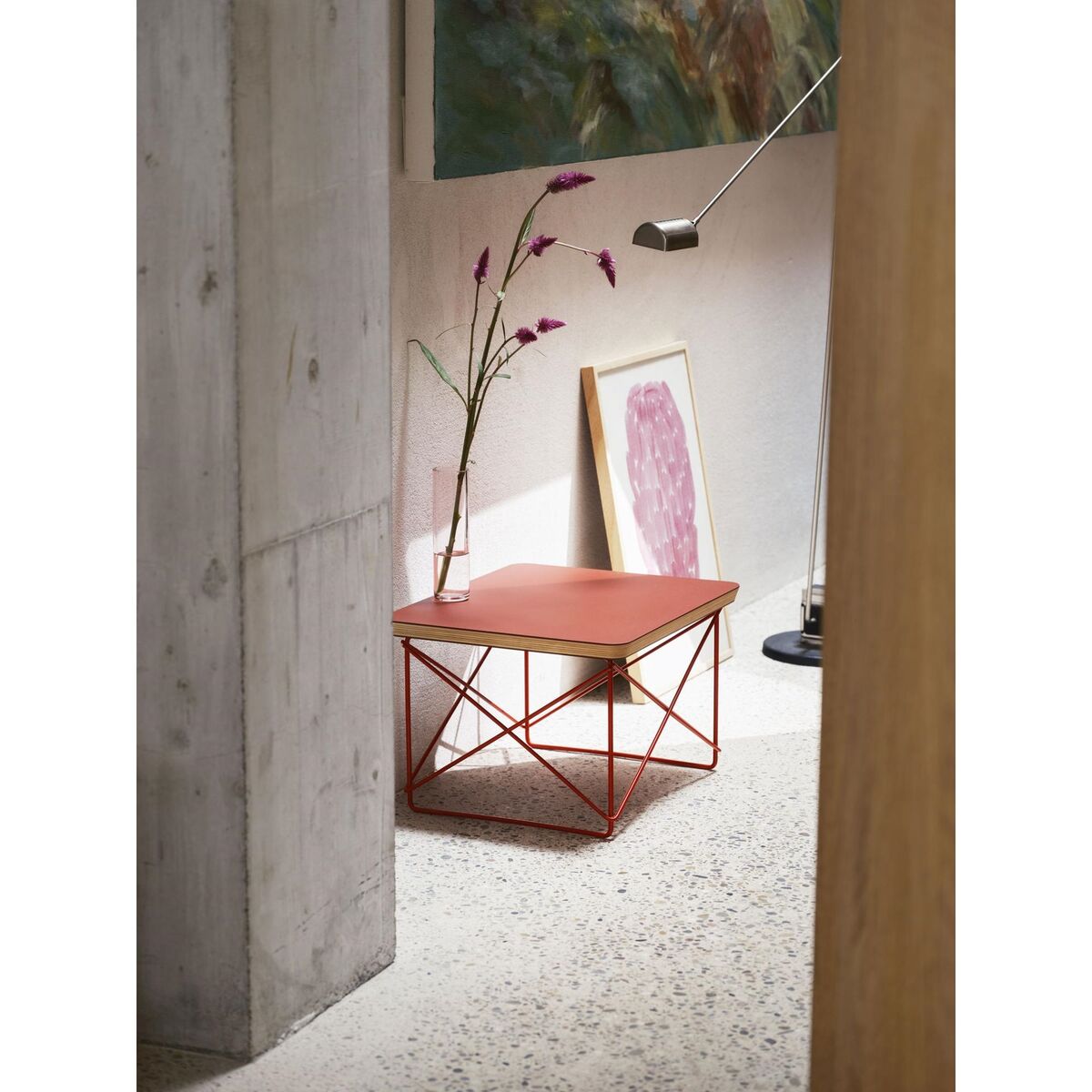 Occasional Table LTR Bedside Table/Side Table Dark Brick/Eames Classic Red