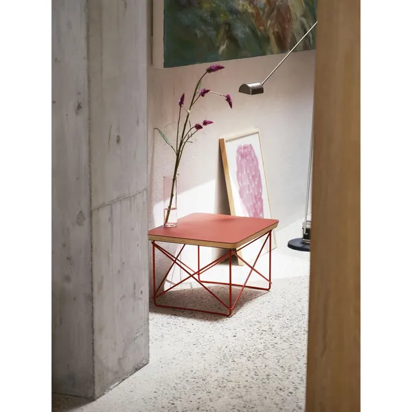 Occasional Table LTR Bedside Table/Side Table Dark Brick/Eames Classic Red