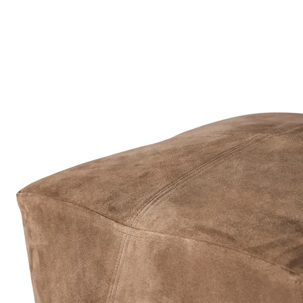 Bronx Pouf Brown Suede