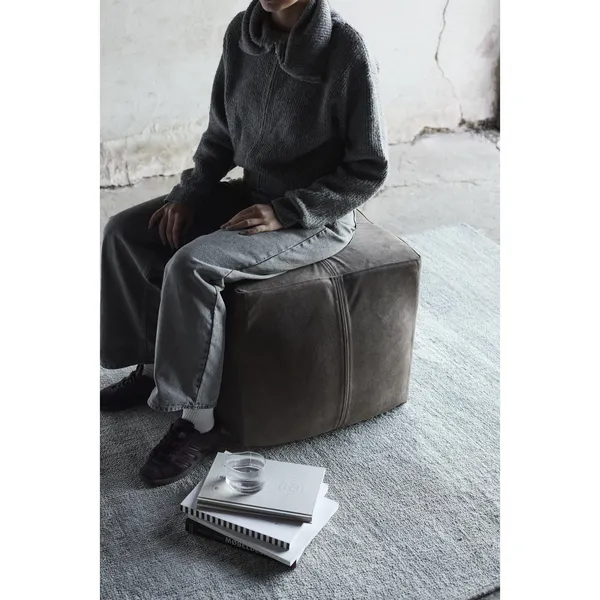 Bronx Pouf Brown Suede