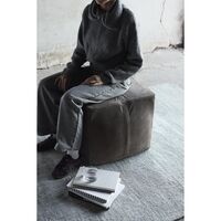 Bronx Pouf Brown Suede