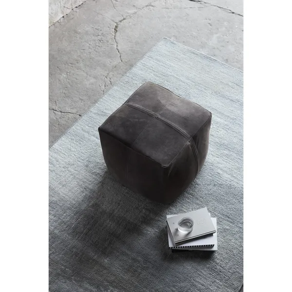 Bronx Pouf Brown Suede