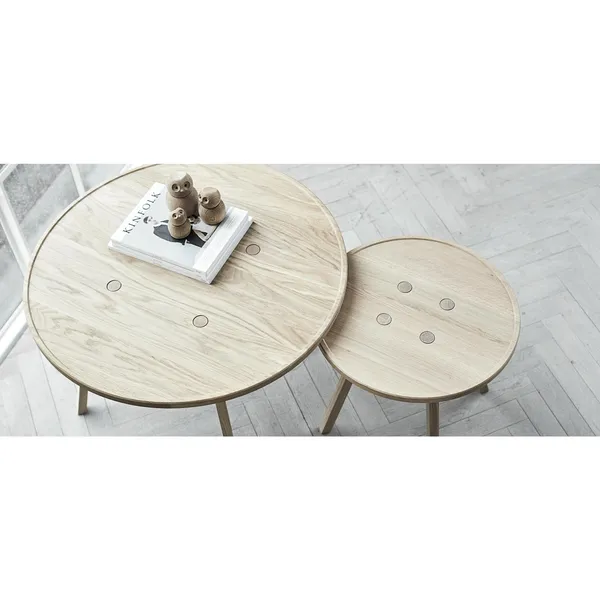 C2 Coffee Table Ø80 White Pigmented Oak