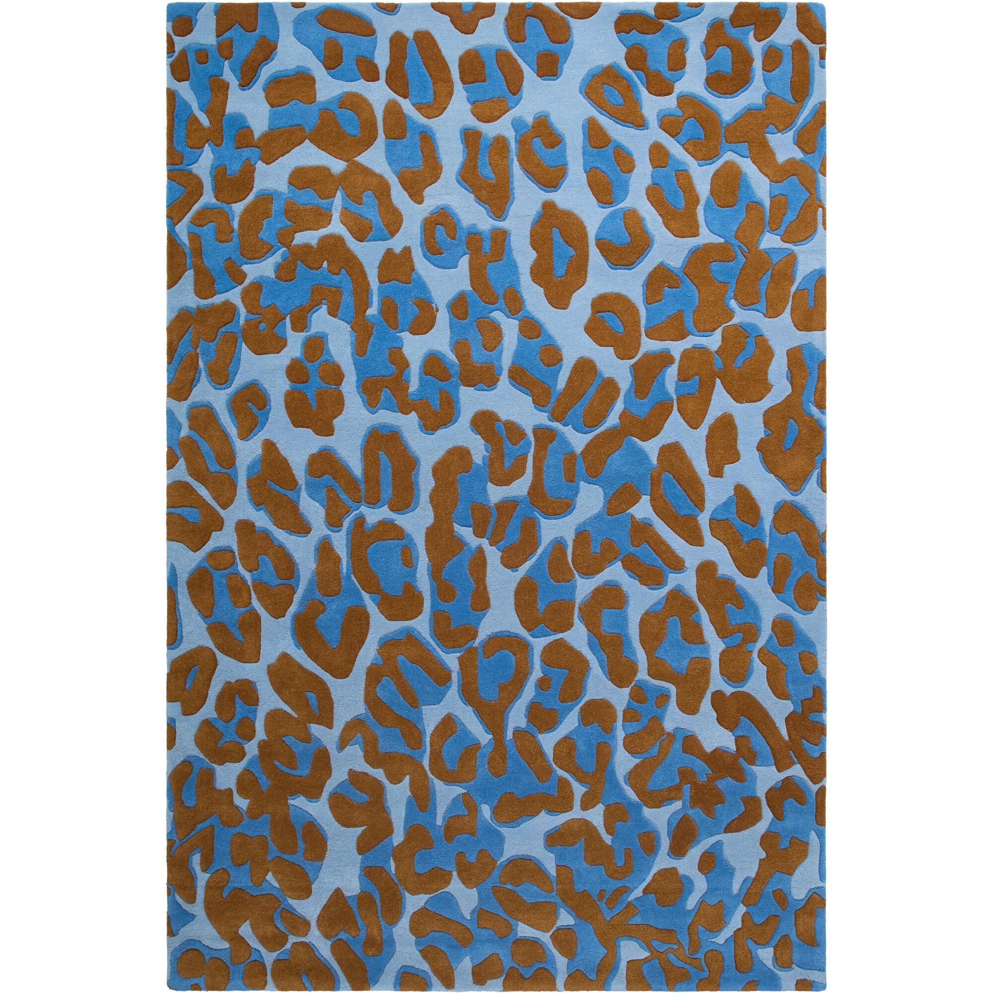 Leopard Tapis 300x400 cm Bleu
