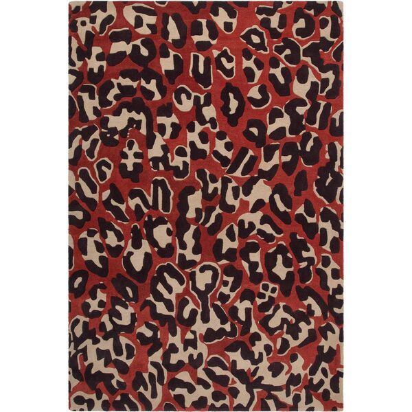 Leopard Rug 300x400 cm Red