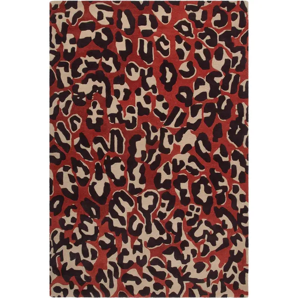 Leopard Teppich 300x400 cm Rot