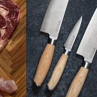 Akio Japanese Gemüsemesser 9 cm Helles Holz